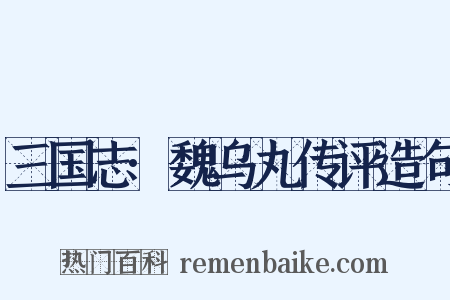 三国志·魏乌丸传评造句是什么意思的图片